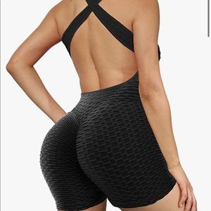 Black texture romper
